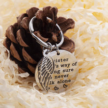 将图片加载到图库查看器,Sister Gifts Keychain from Sister Brithday Gift for Sisters Best Friend Keychain Friendship Pendants for Women Girls A Sister is God's Way of Making Sure We Never Walk Alone Wedding Jewelry for Her