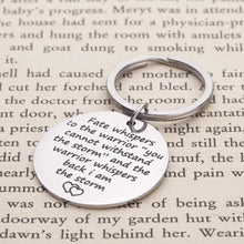 将图片加载到图库查看器,Encouragement Keychain Inspirational Gifts for Women Men Teenage girls Fate Whispers to The Warrior I Am The Storm Key Tag Recovery Survivor Motivational Awareness Jewelry