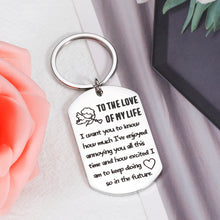 将图片加载到图库查看器,To My Love Keychain Gifts for Him Her Anniversary Valentines Gifts for Women Men I Love You Gifts for Husband Wife Birthday Gifts from Girlfriend Fiance Wedding Day Engagement Couple Bride Groom Charm