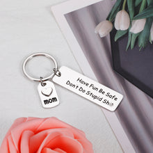将图片加载到图库查看器,Funny Christmas Gifts for Son Daughter Birthday from Mom Have Fun Be Safe Don't Do Stupid St Keychain Gag Sarcasm Gift for Men Women Teen Boys Girls Graduation Humor Gifts Mother to Kids Presents