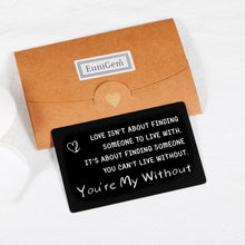 将图片加载到图库查看器,Husband Wallet Insert, Romantic Christmas Card Gift for Him Her, Boyfriend Fiance Anniversary Card Gift, Sentimental Valentine Birthday Gift for Hubby Wife, Metal Engraved Card Wedding Deployment Gift