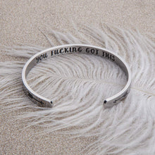 将图片加载到图库查看器,You Got This Bracelets for Women Inspirational Cuff Bangle for Best Friend Sister Gift Funny Birthday Gifts for BFF Her Teen Girls Secret Message Hidden Bracelet Encouragement Motivational Jewelry