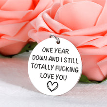 将图片加载到图库查看器,1 Year Anniversary Boyfriend Gifts for Girlfriend Couple I Love You Gifts Keychain for Him Her 1st Wedding Anniversary Keyring Keepsake Valentines Gifts for Women Men Husband Birthday Gifts from Wife
