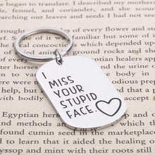 将图片加载到图库查看器,Couples Keychain,Boyfriend Grilfriend Gift for Husband Wife, Best Friend Birthday Gift, Long Distance Relationship Gift I Miss Your Stupid Face, Valentines Anniversary Present for Her Him