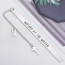 将图片加载到图库查看器,Baptism Gifts for Girls Boys Baby First Communion Christening Christmas Gifts for Goddaughter Godson Adult Baptism Gifts for Christian Women Men Catholics Church Washed By The Water Religious Bookmark