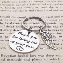 将图片加载到图库查看器,Stepmom Stepdad Gifts Keychain for Mother Father from Daughter Son Thank You for Loving Me As Your Own Birthday Wedding Mother in Law Father in Law Adoptive Foster Parents Key Tag from Kids