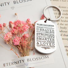 将图片加载到图库查看器,Inspirational Keychain Gifts to My Son Daughter Always Remember You are Braver Than You Believe Key Ring Charm Family Gifts from Dad Mom Graduation Birthday Christmas