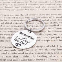 将图片加载到图库查看器,Fathers Day Gift for Dad Keychain from Daughter Remember I Love You Dad Brithday Gift for Daddy from Son Kids for Wedding Christmas Valentines Day Key Ring for Him Men