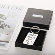 将图片加载到图库查看器,Worst Driver But Cute Keychain for Boyfriend Girlfriend Funny New Drive Gifts for Teen Girls Boys Car Keys Keychain for Women Men Husband Wife Trucker Gift for Her Him Friend