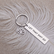 将图片加载到图库查看器,Inspirational Gifts for Teenage Girls Boys Buddha Meditation Lotus Flower Yoga Jewelry for Sisters Best Friend BFF Funny Gifts for Him Her Let That Go Relax Sign Fitness Gift for Yogi Women Men