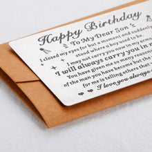 将图片加载到图库查看器,Son Birthday Card, Adult Son Birthday Gifts from Mom and Dad, Mom to My Son I Love You Wallet Card Insert Gift for Him, Coming-of-age Gifts for Son 21 Year Old Birthday Card, Son Birthday Gifts Idea