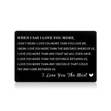 将图片加载到图库查看器,Christmas Gifts Wallet Card Insert for Husband Boyfriend from Wife Fiancee Anniversary Birthday Card Gift for Him Her Metal Mini Love Note I Love You Gifts Wedding Valentines Presents Men Women Groom