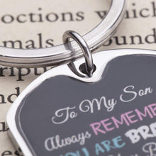 将图片加载到图库查看器,Inspirational Keychain Gifts for Son Daughter Birthday Graduation Present for Women Men Him Her Always Remember You are Braver Than You Believe Personalized Charms Pendant for Kids Boys Girls
