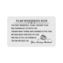 将图片加载到图库查看器,Valentines Day To My Wonderful Wife Wallet Card Insert Gifts for Women Wifey Birthday Anniversary Valentines Gifts from Husband Engagement Wedding Gifts for Bride To Be Future Wife Her Deployment Gift