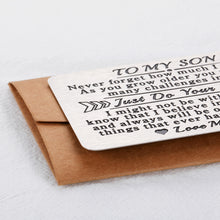 将图片加载到图库查看器,Son Gifts from Mom To My Son I Love You Wallet Card Insert Gift for Him Inspirational Note Engraved Inserts Card for Boys Back To School Birthday Graduation Christmas Coming-to-age Valentines Present