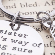 将图片加载到图库查看器,Sister Gifts Keychain from Sister Brithday Gift for Sisters Best Friend Keychain Friendship Pendants for Women Girls A Sister is God's Way of Making Sure We Never Walk Alone Wedding Jewelry for Her