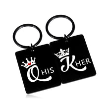 将图片加载到图库查看器,His Queen Her King Matching Keychains Couple Gifts for Valentines Women Men Anniversary Birthday Gifts for Him Her Boyfriend Fiance Engagement Wedding Deployment Gifts for Bride Groom Husband to Be