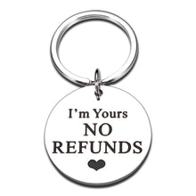 将图片加载到图库查看器,Funny Anniversary Valentines Day Gifts for Women Men I'm Yours No Refunds Keychain for Husband Boyfriend Gag Birthday Gifts from Wife Girlfriend Newlywed Couple Wedding Engagement Love You Gifts Him