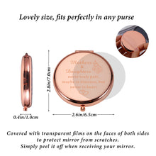 将图片加载到图库查看器,EuniGem Mom Birthday Gifts for Mother of The Bride Wedding Day Rose Gold Compact Mirror Mother Daughter Gift Ideas for Mother’s Day Graduation Housewarming Gifts for Retirement Leaving Mommy