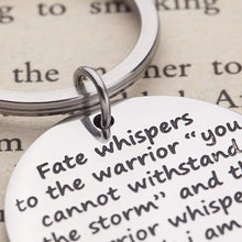 将图片加载到图库查看器,Encouragement Keychain Inspirational Gifts for Women Men Teenage girls Fate Whispers to The Warrior I Am The Storm Key Tag Recovery Survivor Motivational Awareness Jewelry