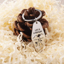将图片加载到图库查看器,Life is A Highway Keychain for Women Men Music Lover Gift Life Quote Keyring Funny Gifts for Friends Sisters Perfect Present for Birthday Halloween Christmas Gifts for Him Her