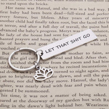 将图片加载到图库查看器,Inspirational Gifts for Teenage Girls Boys Buddha Meditation Lotus Flower Yoga Jewelry for Sisters Best Friend BFF Funny Gifts for Him Her Let That Go Relax Sign Fitness Gift for Yogi Women Men