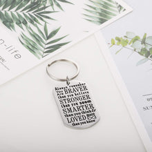 将图片加载到图库查看器,Inspirational Keychain for Women Men Son Daughter Birthday Graduation Christmas Gifts for Friends Students Motivation Jewelry for Her Him Key Ring Charm Always Remember You Are Braver Than You Believe