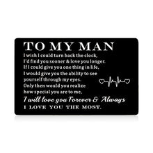 将图片加载到图库查看器,Engraved Love Notes Wallet Insert Card Gifts for Him Husband Fiance to My Man Gifts Boyfriend Hubby Anniversary Valentines Birthday Gifts from Wife Christmas Wedding Engagement Card Gift Groom Men