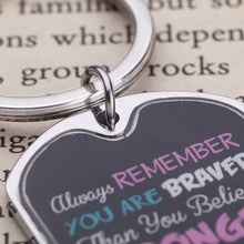 将图片加载到图库查看器,Inspirational Keychain Graduation Gifts for Women Men Him Her Always Remember You are Braver Than You Believe Personalized Birthday Charms Pendant for Kids Teens Students Boys Girls