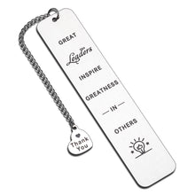 将图片加载到图库查看器,Great Leaders Bookmark Gift for Mentor Manger Boss Day Birthday Present for Boss Lady Supervisor PM Promotion Christmas Appreciation Gifts for Women Men Leader Thank You Retirement Going Away Charm
