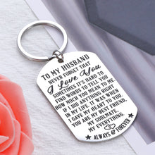 将图片加载到图库查看器,Gifts for Men Husband Keychain Accessories Gifts for Anniversary Valentines Day Fathers Day Birthday Christmas Presents for Boyfriend Him Fiance Hubby Engraved I Love You