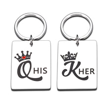 将图片加载到图库查看器,Couple Gifts Matching Keychain His Queen Her King Key Chains Valentines Anniversary Birthday Gifts for Husband Boyfriend Girlfriend Wife Wedding Engagement Gifts for Newlywed Couples Groom Bride to be