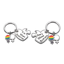将图片加载到图库查看器,Fabulous Valentines Gifts for Her Women Rainbow LGBT Pride Gifts for Lesbian Couples Set Jewelry LGBTQ Charm Metal Keychains for Female Couple Birthday Anniversary Wedding Engagement Deployment Gifts