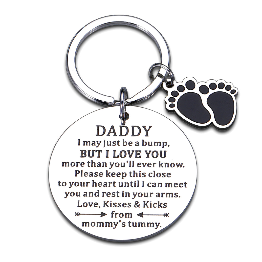 First Time Dad Gift for New Dad To Be, New Daddy Keychain for Men New Father Gift from Wife New Mommy To Be Pregnancy Announcement Gift for Him Husband Soon To Be Daddy Birthday Fathers Day Christmas