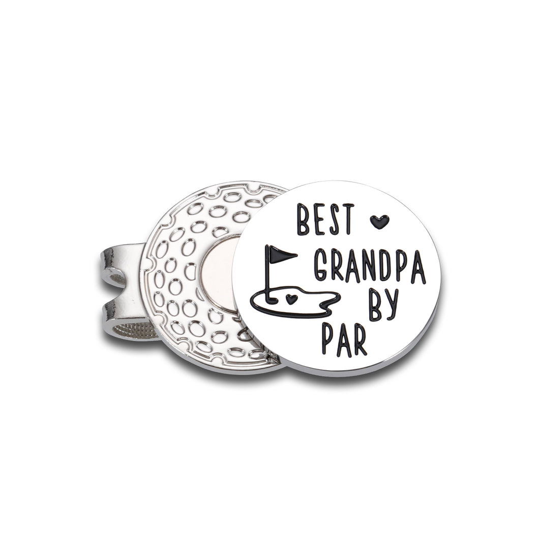 Grandpa Birthday Gifts for Fathers Day Best Grandpa by Par Golf Ball Marker Gifts for Grandfather Retirement Christmas Gifts for Papa Grandpa Golf Lovers Magnetic Hat Clipfrom Granddaughter Grandson