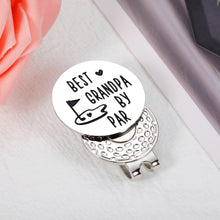 将图片加载到图库查看器，Grandpa Birthday Gifts for Fathers Day Best Grandpa by Par Golf Ball Marker Gifts for Grandfather Retirement Christmas Gifts for Papa Grandpa Golf Lovers Magnetic Hat Clipfrom Granddaughter Grandson
