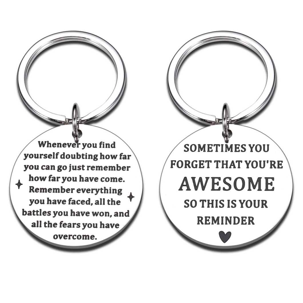 Inspirational Gifts Funny Double-Sided Keychain for Friend Birthday Friendship Gifts for Women Men Son Daughter Graduation Gifts for Him Her Teen Boys Girls Bestie Coworker Christmas Valentines Gifts
