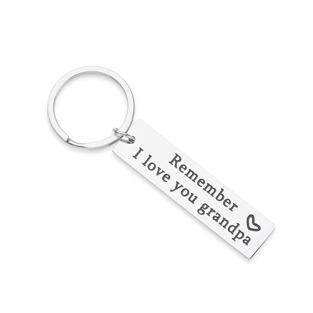 Grandpa Keychain Birthday Gifts for Grandfather from Granddaughter Grandson Father's Day Gift Christmas Wedding for Grandparents Men Him Promoted to Granddad Key Ring from Grandkids Grandchildren