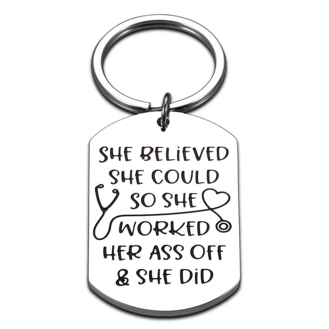 Nurse Gifts Keychain for Women Her Nursing Students Inspirational RN LPN Gifts for Nurses Female Practitioner Thank You Presents Nurse’s Day Graduation Birthday Appreciation Christmas Gifts Jewelry