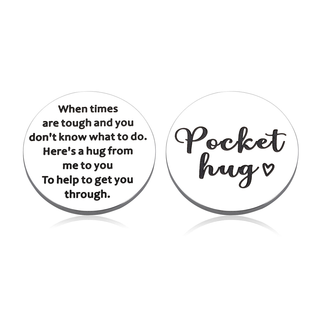 Little Pocket Hug Token Keepsake for Women Men, Long Distance Relationship Gifts for Miss You, Think of You Gift for Friends Family, Inspirational Pick Me Up Isolation Gifts for Teenage Boys Girls