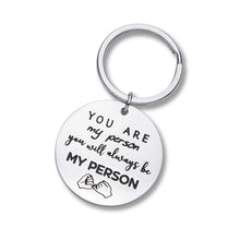 将图片加载到图库查看器，Eunigem Keychain You are My Person Bestie Gift Keychain, Sisters Gift Keychain, BFF Gift Couple Set Gift for Him Her Inspirational Friendship Gift for Women Men Teens Girls Boys
