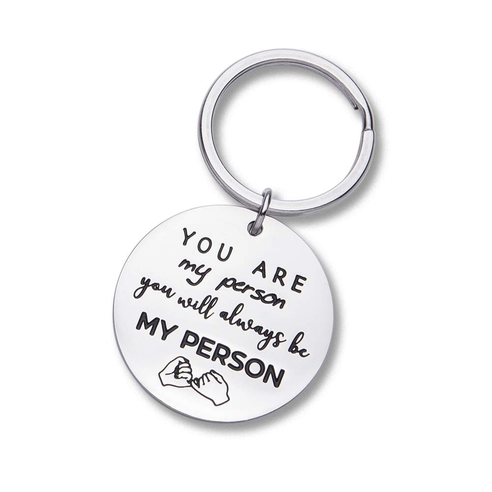 Eunigem Keychain You are My Person Bestie Gift Keychain, Sisters Gift Keychain, BFF Gift Couple Set Gift for Him Her Inspirational Friendship Gift for Women Men Teens Girls Boys