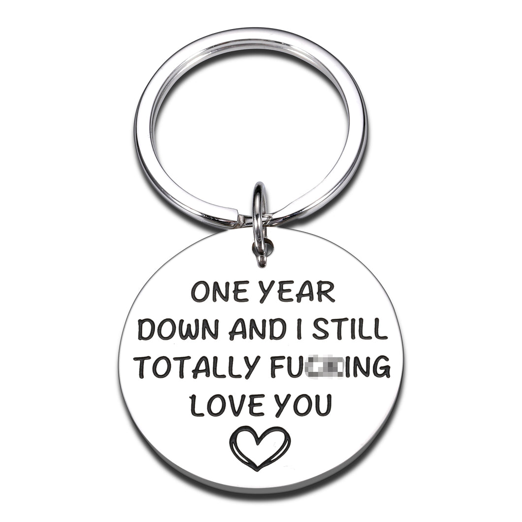 1 Year Anniversary Boyfriend Gifts for Girlfriend Couple I Love You Gifts Keychain for Him Her 1st Wedding Anniversary Keyring Keepsake Valentines Gifts for Women Men Husband Birthday Gifts from Wife
