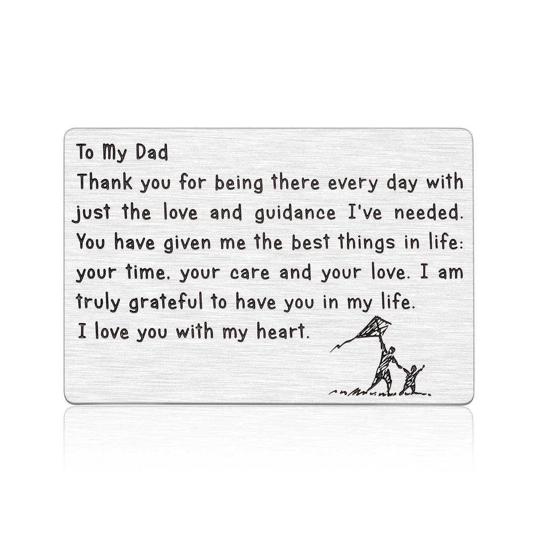 Fathers Day Gifts TO MY Dad Papa Birthday Card from Daughter Son Kids Wallet Card Insert Wedding Thank You Gifts for Father of The Bride Daddy Father In Law Step Adopt Foster Dad Presents for Him Men