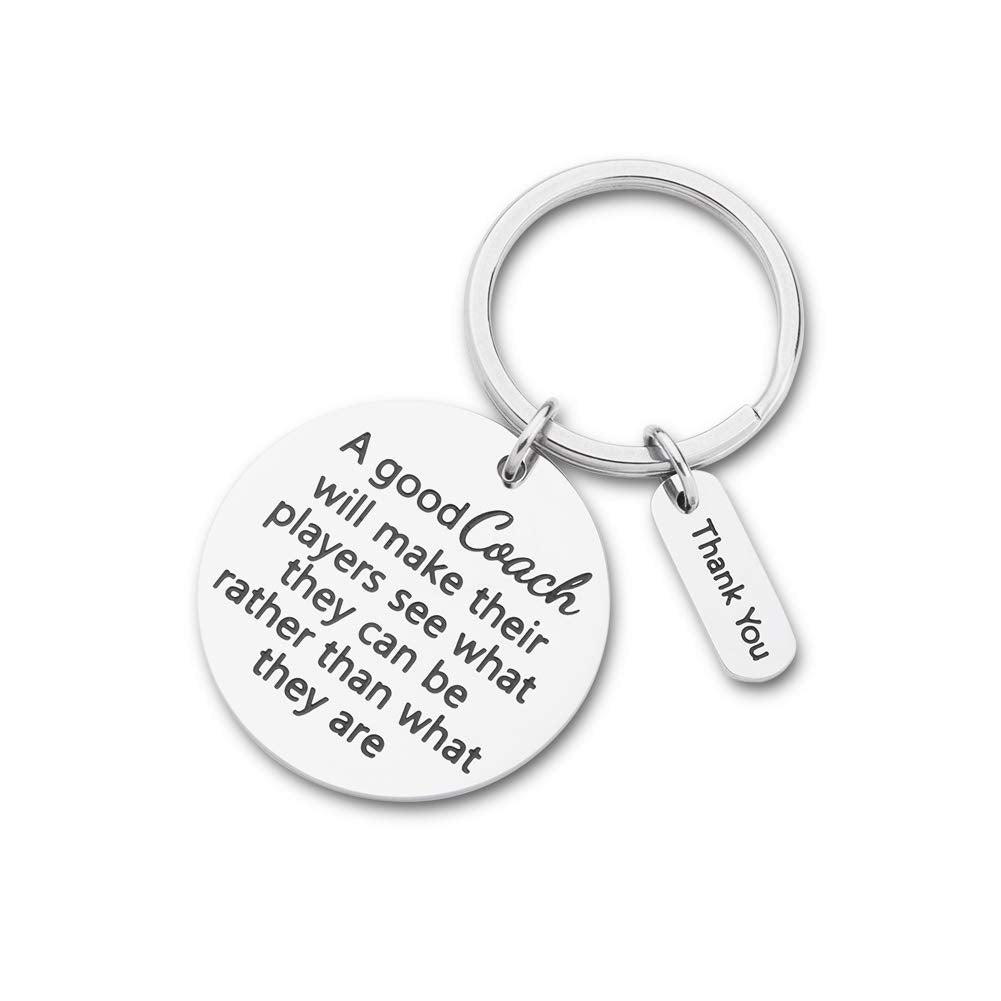 Eunigem Personalized Coach Keychain for Coach A Great Coach is Hard to Find Thank You Appreciation Key Ring Charm Tag Pendant Gift for Great Coach Retirement