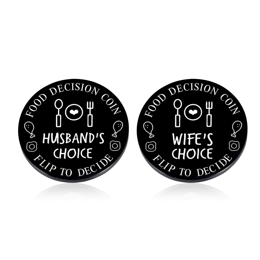 Funny Food Decision Coin Gifts for Men Women Valentines Day Gifts for Him Her Husband Anniversary Birthday Gifts from Wife Wedding Gifts for Newlyweds Newly-Married Couple Friends Destiny Flip Coin