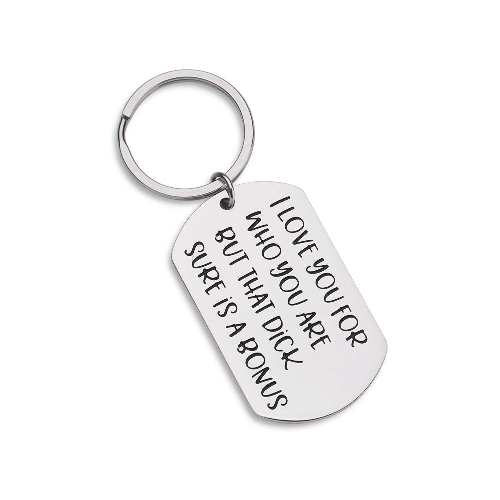Funny Keychain for Boyfriend Husband Gifts from Girlfriend Wife Anniversary Valentine's Day Christmas Adult Humor Mature Sexy Sarcasm Naughty Gag Gift Idea for Men Him Fiance