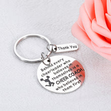 将图片加载到图库查看器，Cheer Coach Gifts for Women, Cheer Coach Keychain, Cheerleader Appreciation Gifts for Coach Birthday Graduation Senior Night End of Season Thank You Gifts for Cheer Coach Christmas Retirement Present
