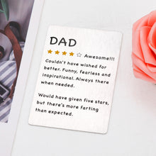 将图片加载到图库查看器，Funny Father Gifts for Fathers Day Dad Birthday Present Metal Wallet Insert Card Gifts for Men Him Novelty Thanksgiving Christmas Card Valentine Gift for Daddy Papa Father from Daughter Son to Stepdad
