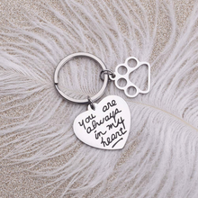 将图片加载到图库查看器，Pet Dog Memorial Keychain, Loss of Dog Gift,Remembrance Gift,Pet Sympathy Gift, Mourning jewelry,Personalized You Are Always In My Heart Pet Charm Keyring
